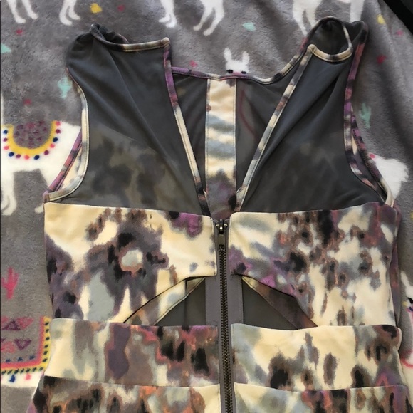 Silence + Noise Mesh Water Color Printed Dress - Picture 4 of 5